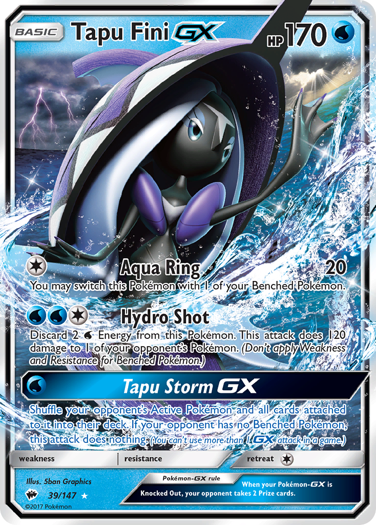 Tapu Fini GX (39/147) [Sun & Moon: Burning Shadows] | Clutch Gaming