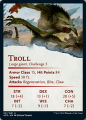 Troll Art Card [Dungeons & Dragons: Adventures in the Forgotten Realms Art Series] | Clutch Gaming