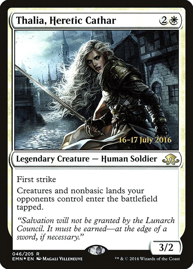 Thalia, Heretic Cathar [Eldritch Moon Prerelease Promos] | Clutch Gaming