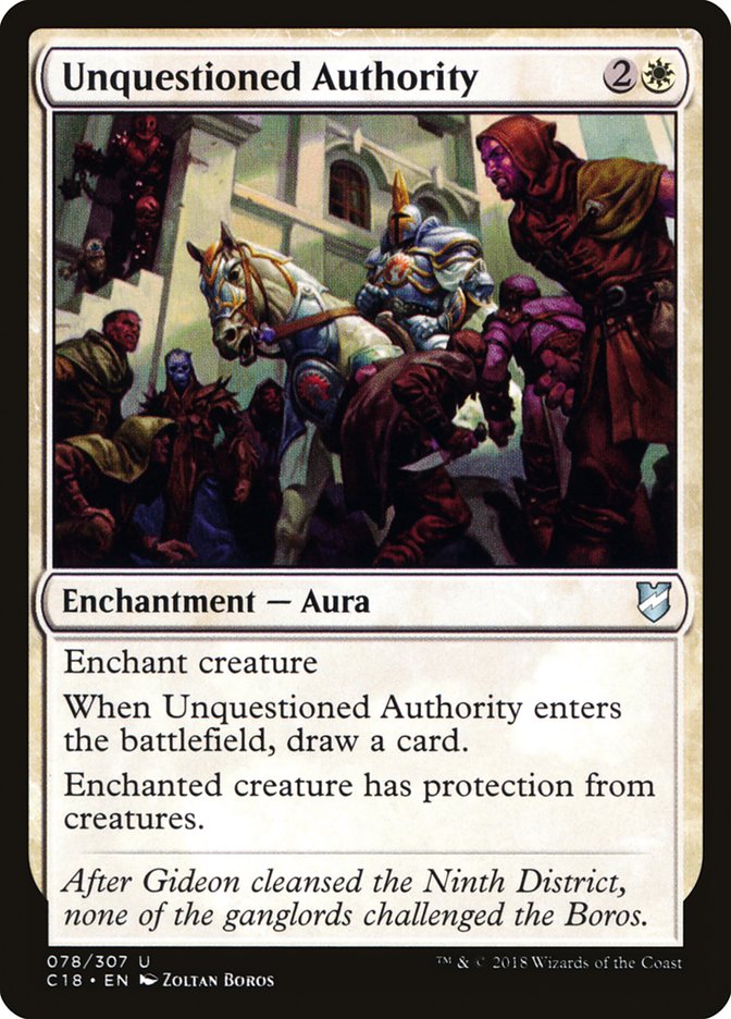 Unquestioned Authority [Commander 2018] | Clutch Gaming