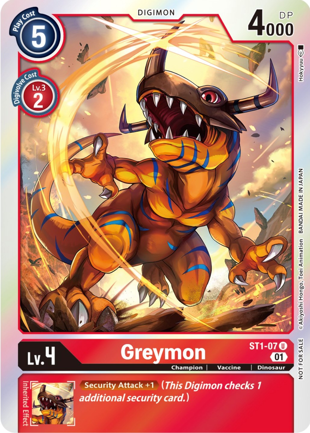 Greymon [ST1-07] (ST-11 Special Entry Pack) [Starter Deck: Gaia Red Promos] | Clutch Gaming