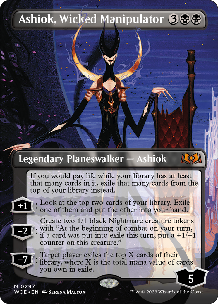 Ashiok, Wicked Manipulator (Borderless Alternate Art) [Wilds of Eldraine] | Clutch Gaming