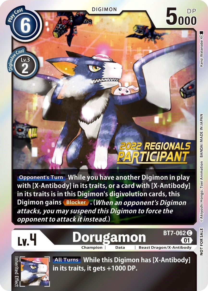 Dorugamon [BT7-062] (2022 Championship Offline Regional) (Online Participant) [Next Adventure Promos] | Clutch Gaming