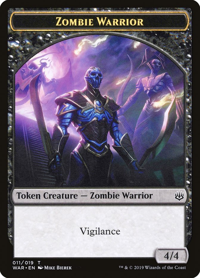 Zombie Warrior Token [War of the Spark Tokens] | Clutch Gaming