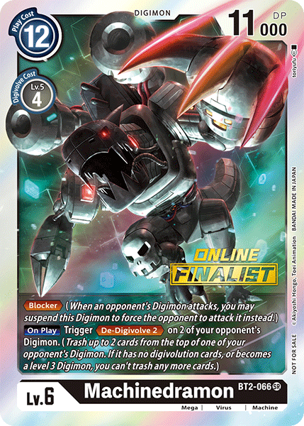 Machinedramon [BT2-066] (Online Finalist) [Release Special Booster Ver.1.0 Promos] | Clutch Gaming