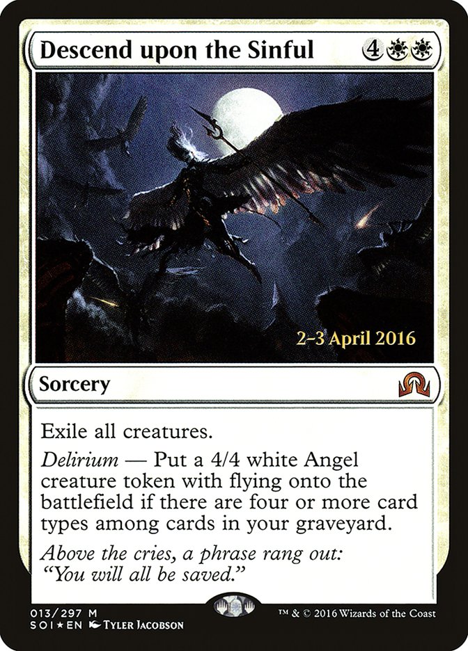 Descend upon the Sinful [Shadows over Innistrad Prerelease Promos] | Clutch Gaming