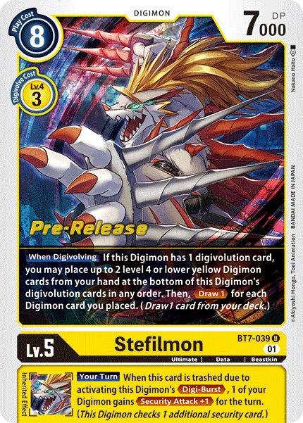 Stefilmon [BT7-039] [Next Adventure Pre-Release Cards] | Clutch Gaming