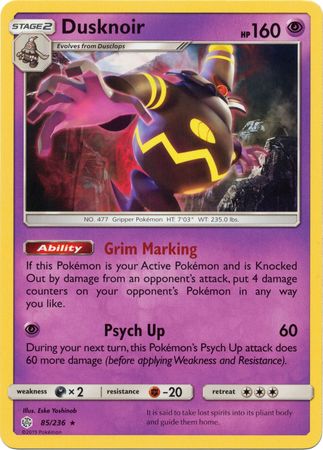 Dusknoir (85/236) (Theme Deck Exclusive) [Sun & Moon: Cosmic Eclipse] | Clutch Gaming