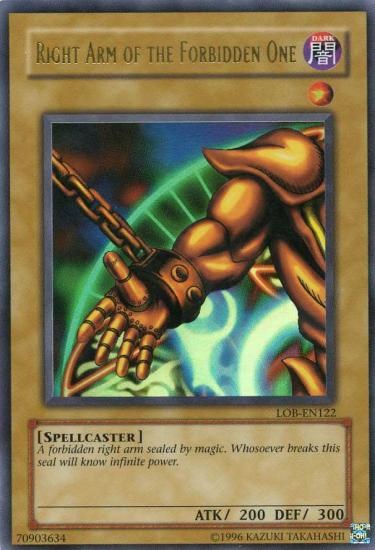 Right Arm of the Forbidden One [LOB-EN122] Ultra Rare | Clutch Gaming