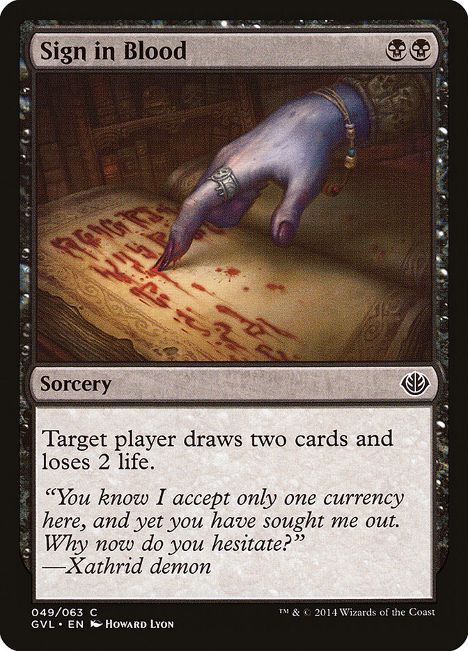 Sign in Blood (Garruk vs. Liliana) [Duel Decks Anthology] | Clutch Gaming