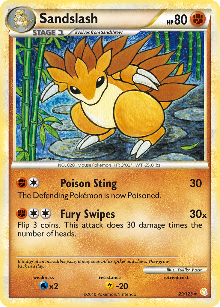 Sandslash (29/123) [HeartGold & SoulSilver: Base Set] | Clutch Gaming