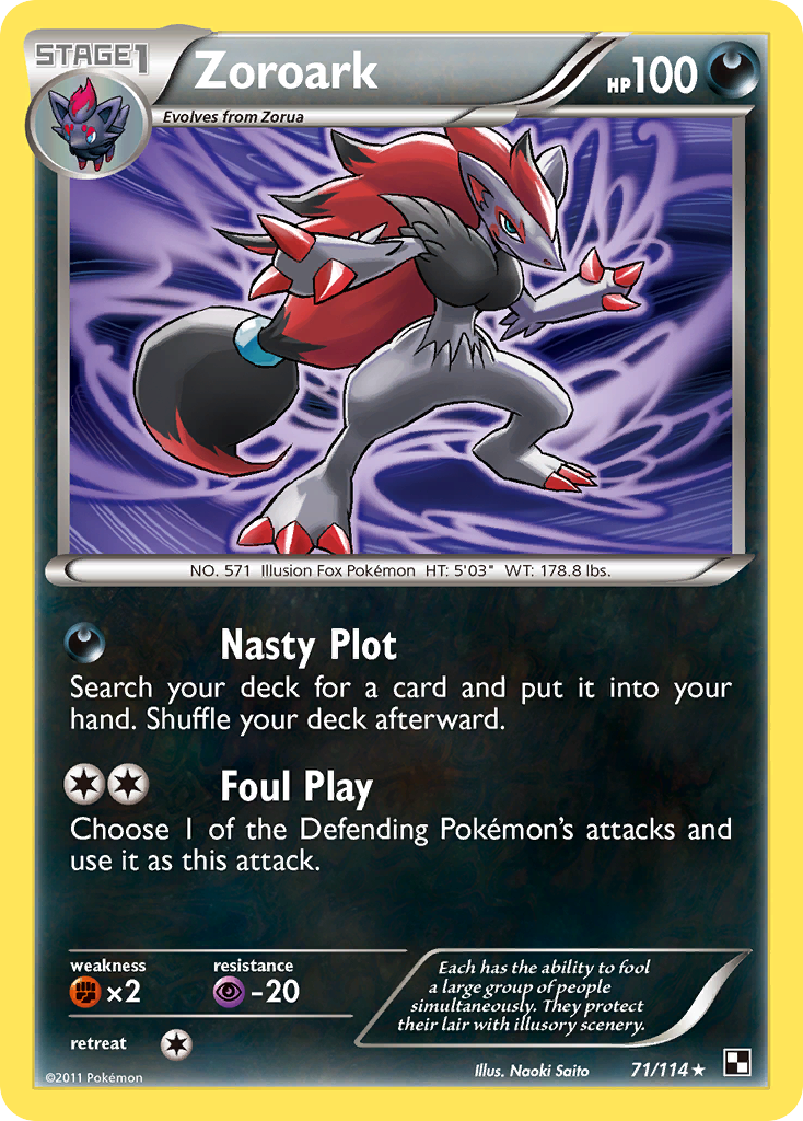 Zoroark (71/114) (Theme Deck Exclusive) [Black & White: Base Set] | Clutch Gaming