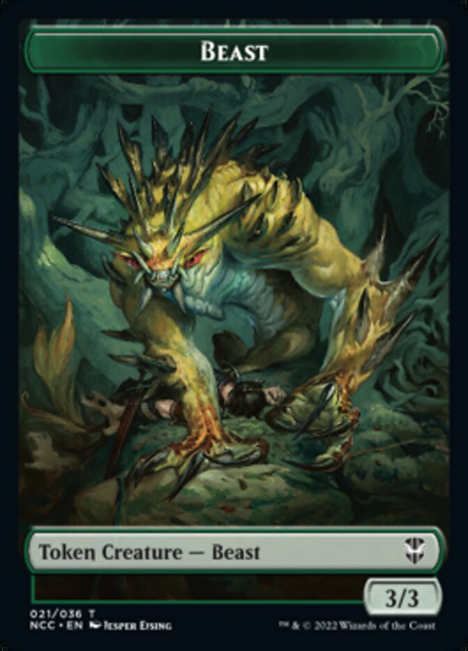 Beast // Saproling Double-Sided Token [Streets of New Capenna Commander Tokens] | Clutch Gaming