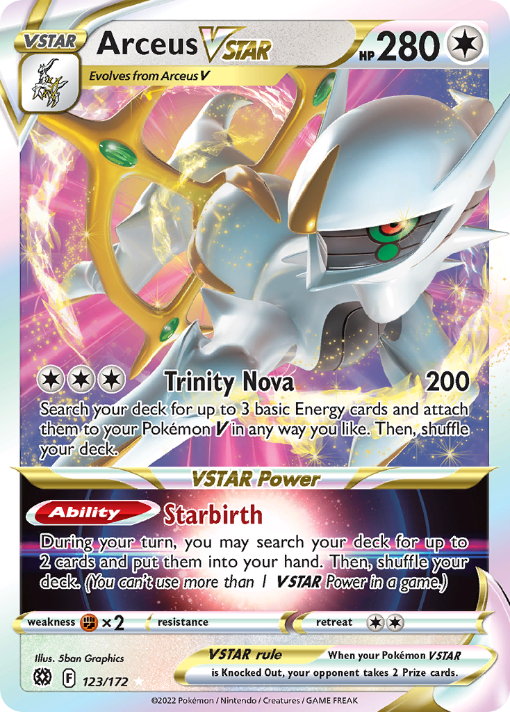 Arceus VSTAR (123/172) (Metal Card) [Sword & Shield: Brilliant Stars] | Clutch Gaming