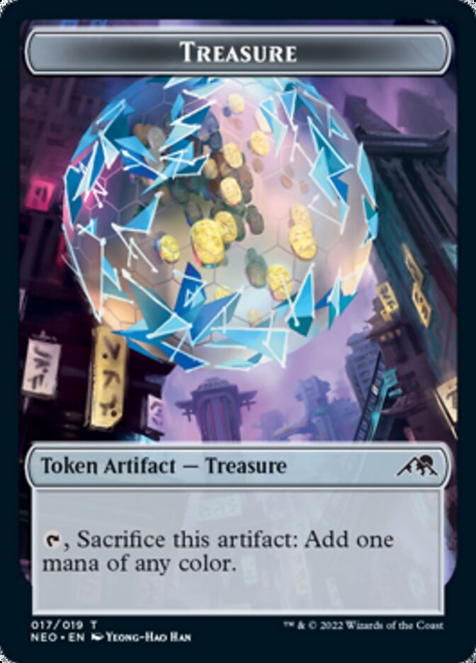 Beast // Treasure Double-Sided Token [Kamigawa: Neon Dynasty Commander Tokens] | Clutch Gaming