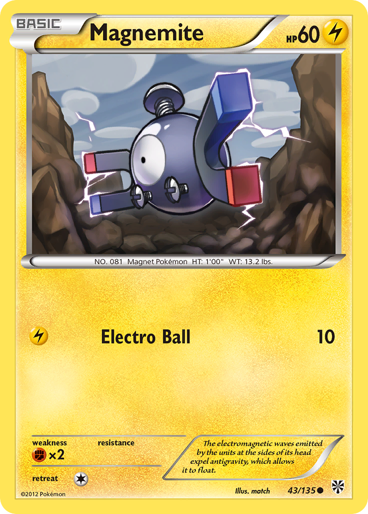 Magnemite (43/135) [Black & White: Plasma Storm] | Clutch Gaming