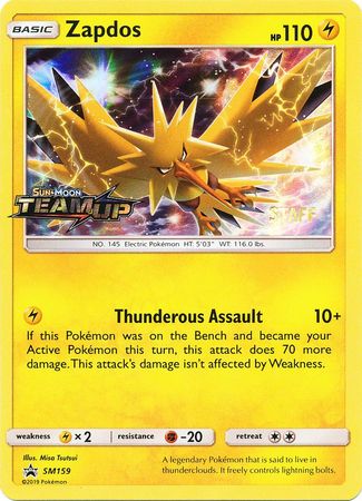 Zapdos (SM159) (Staff) [Sun & Moon: Black Star Promos] | Clutch Gaming