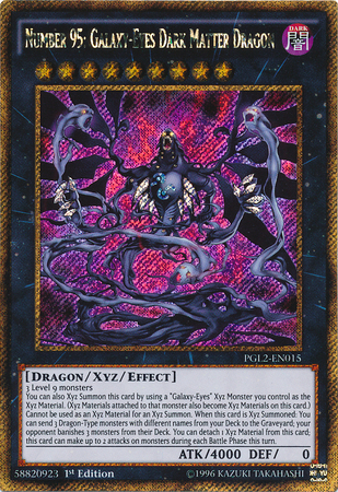 Number 95: Galaxy-Eyes Dark Matter Dragon [PGL2-EN015] Gold Secret Rare | Clutch Gaming