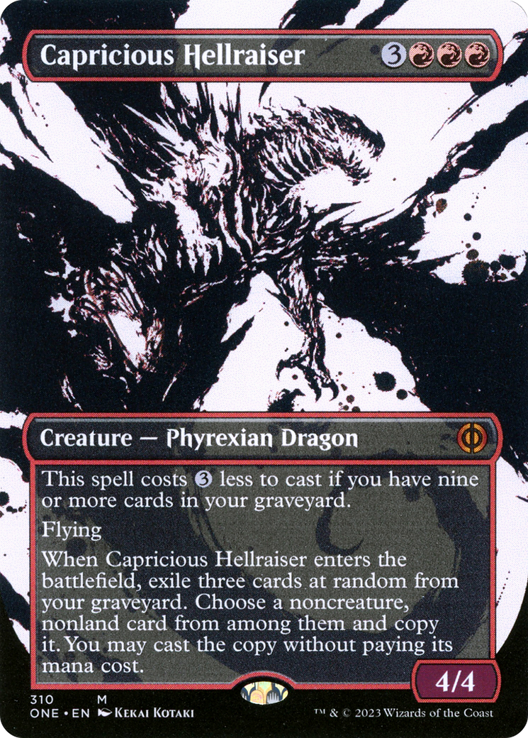 Capricious Hellraiser (Borderless Ichor) [Phyrexia: All Will Be One] | Clutch Gaming