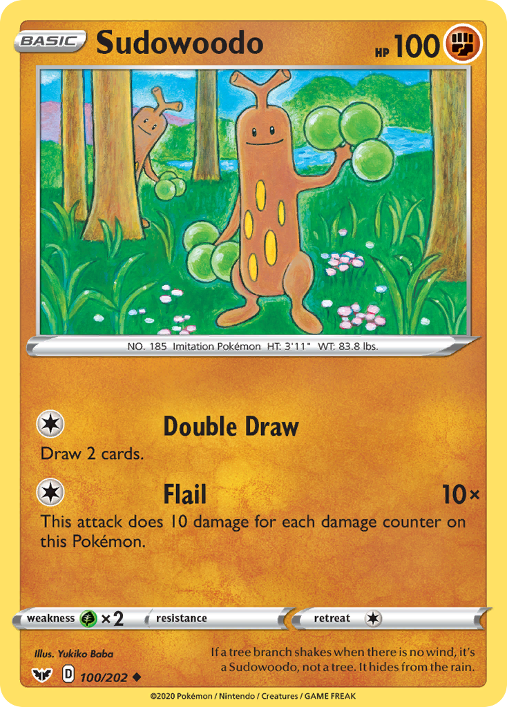 Sudowoodo (100/202) [Sword & Shield: Base Set] | Clutch Gaming