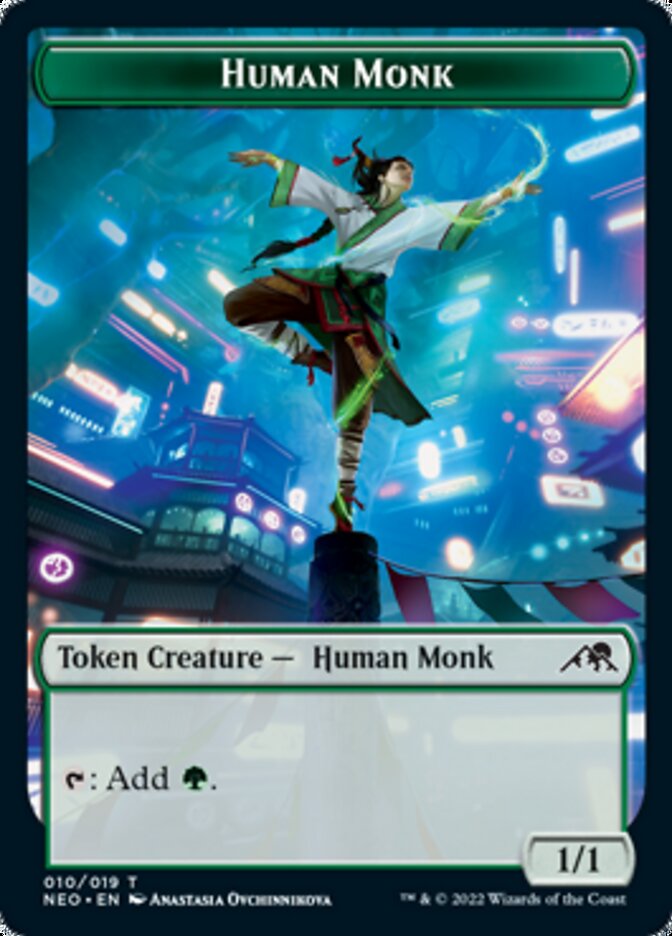 Samurai // Human Monk Double-Sided Token [Kamigawa: Neon Dynasty Tokens] | Clutch Gaming