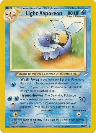 Light Vaporeon (52/105) [Neo Destiny Unlimited] | Clutch Gaming