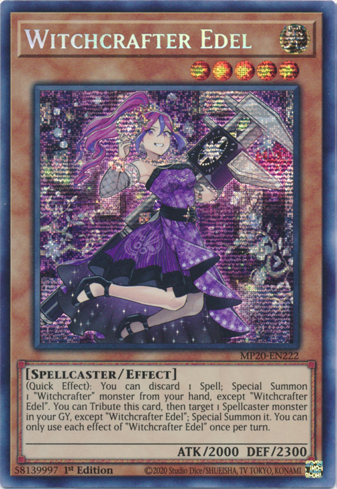 Witchcrafter Edel [MP20-EN222] Prismatic Secret Rare | Clutch Gaming