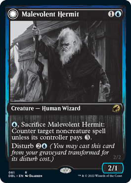 Malevolent Hermit // Benevolent Geist [Innistrad: Double Feature] | Clutch Gaming