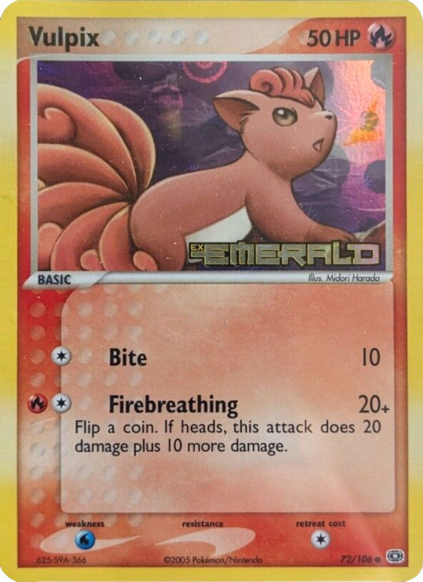 Vulpix (72/106) (Stamped) [EX: Emerald] | Clutch Gaming