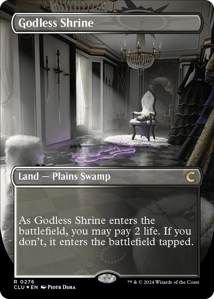 Godless Shrine (Borderless) [Ravnica: Clue Edition] | Clutch Gaming