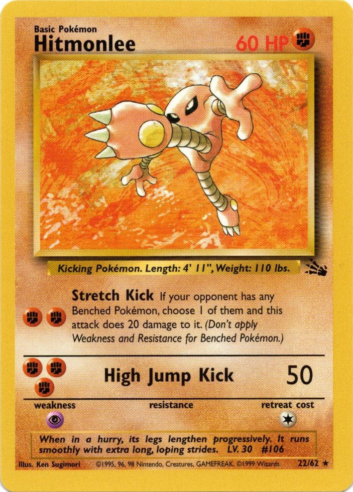 Hitmonlee (22/62) [Fossil Unlimited] | Clutch Gaming