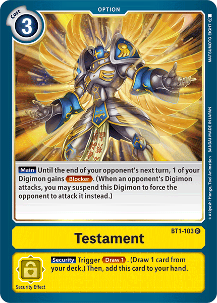 Testament [BT1-103] [Release Special Booster Ver.1.5] | Clutch Gaming