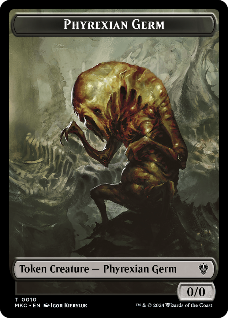 Spirit // Phyrexian Germ Double-Sided Token [Murders at Karlov Manor Commander Tokens] | Clutch Gaming