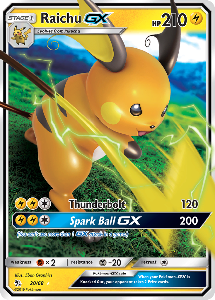 Raichu GX (20/68) [Sun & Moon: Hidden Fates] | Clutch Gaming