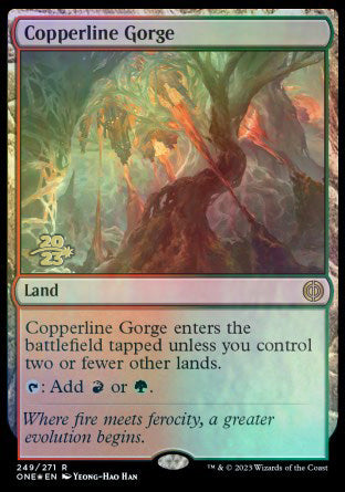 Copperline Gorge [Phyrexia: All Will Be One Prerelease Promos] | Clutch Gaming