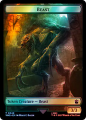 Human Noble // Beast Double-Sided Token (Surge Foil) [Doctor Who Tokens] | Clutch Gaming