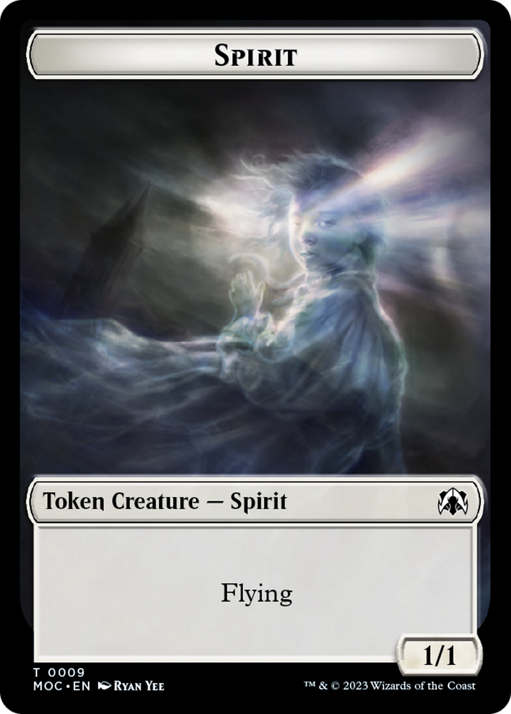 Spirit (9) // Treasure Double-Sided Token [March of the Machine Commander Tokens] | Clutch Gaming