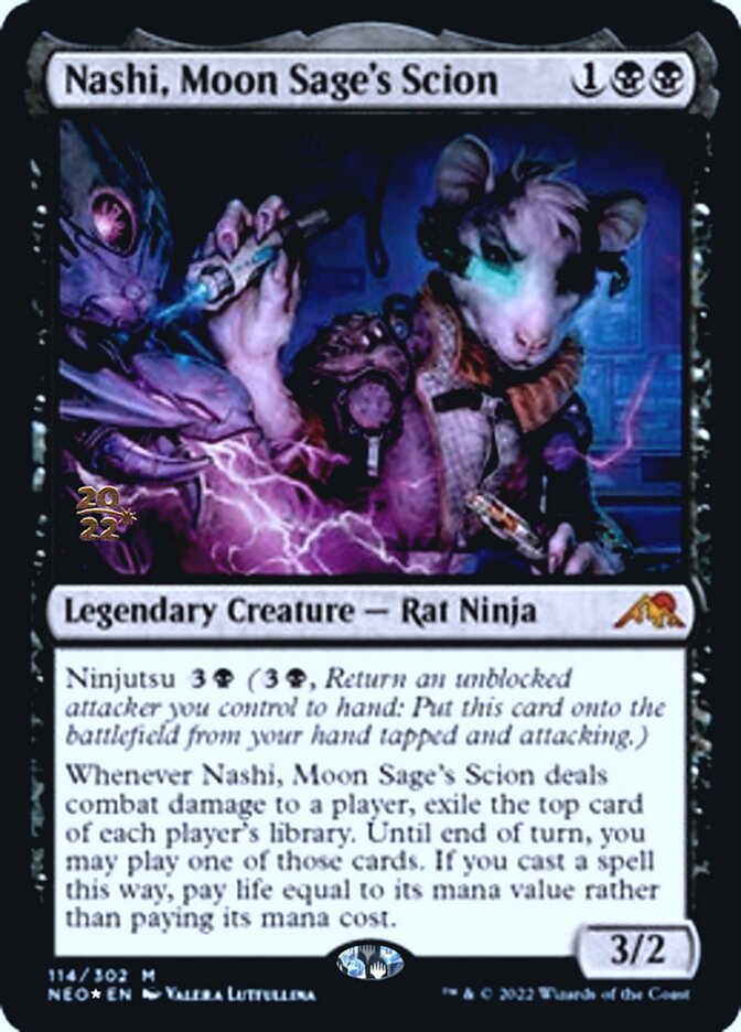 Nashi, Moon Sage's Scion [Kamigawa: Neon Dynasty Prerelease Promos] | Clutch Gaming