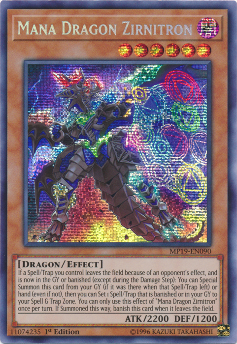 Mana Dragon Zirnitron [MP19-EN090] Prismatic Secret Rare | Clutch Gaming