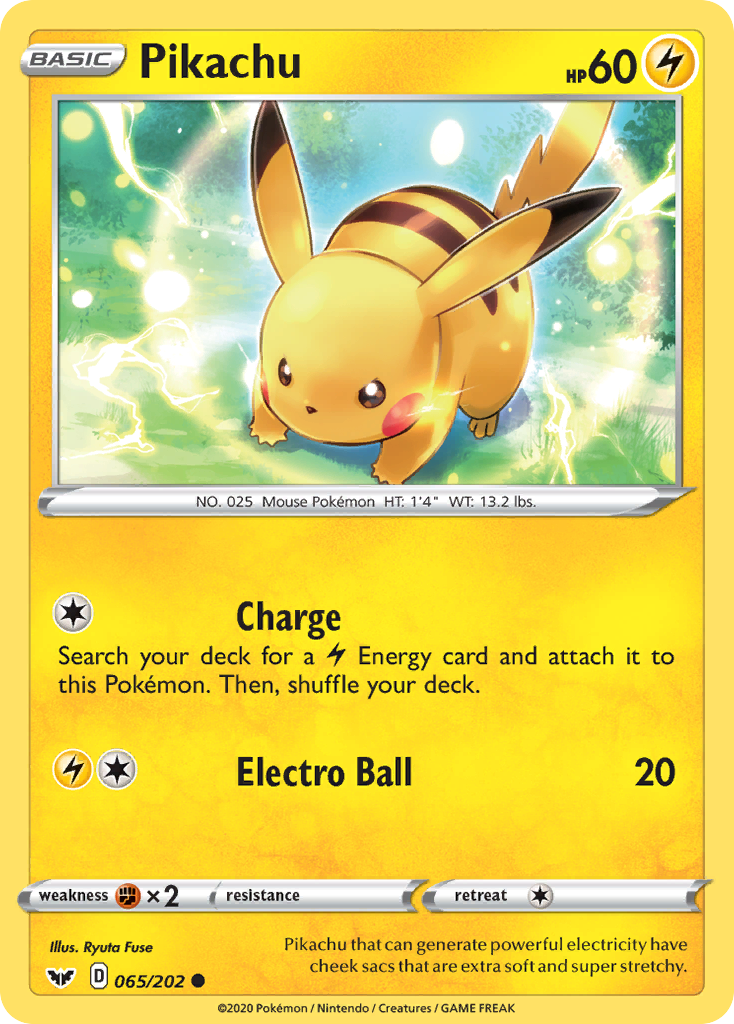 Pikachu (065/202) [Sword & Shield: Base Set] | Clutch Gaming