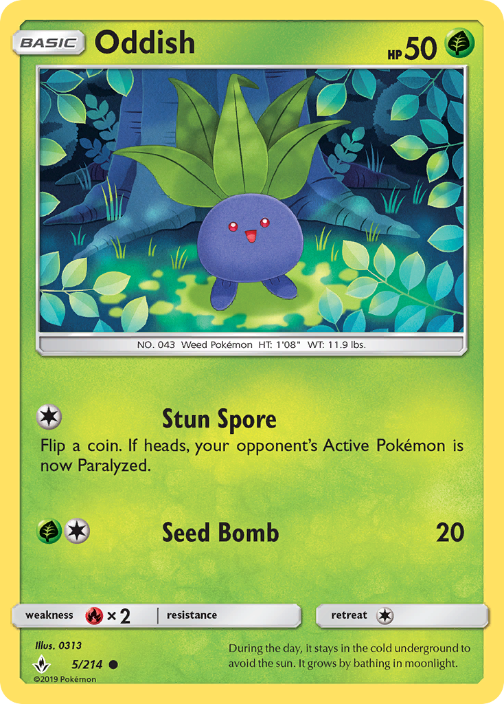 Oddish (5/214) [Sun & Moon: Unbroken Bonds] | Clutch Gaming