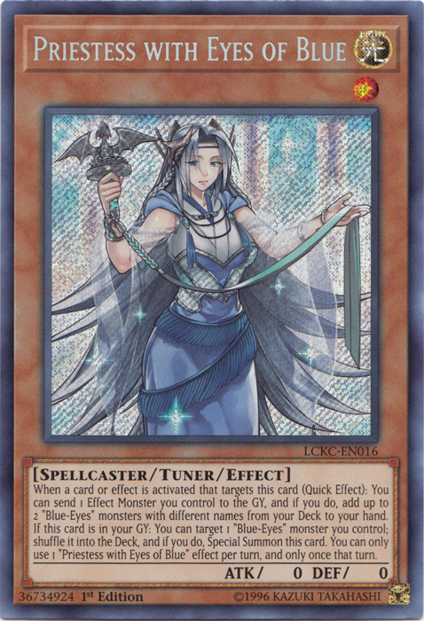 Priestess with Eyes of Blue [LCKC-EN016] Secret Rare | Clutch Gaming