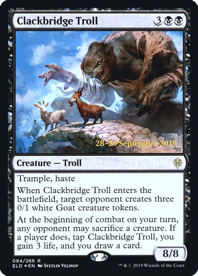 Clackbridge Troll [Throne of Eldraine Prerelease Promos] | Clutch Gaming