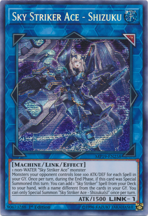 Sky Striker Ace - Shizuku [MP19-EN258] Prismatic Secret Rare | Clutch Gaming