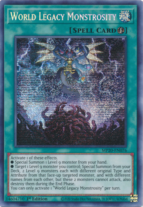 World Legacy Monstrosity [MP20-EN076] Prismatic Secret Rare | Clutch Gaming