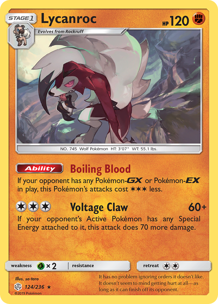 Lycanroc (124/236) [Sun & Moon: Cosmic Eclipse] | Clutch Gaming