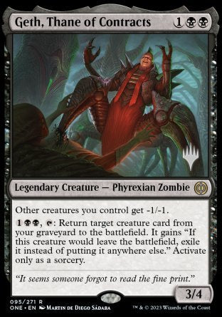 Geth, Thane of Contracts (Promo Pack) [Phyrexia: All Will Be One Promos] | Clutch Gaming