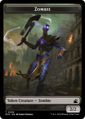 Elf Knight // Zombie Double-Sided Token [Ravnica Remastered Tokens] | Clutch Gaming