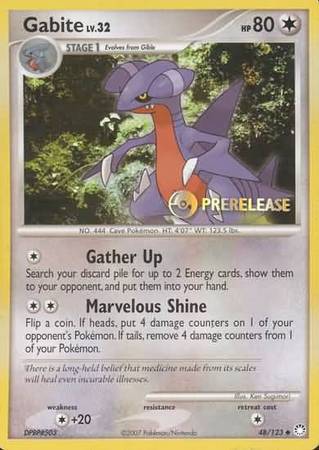 Gabite (48/123) (Prerelease Promo) [Diamond & Pearl: Black Star Promos] | Clutch Gaming