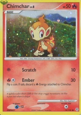 Chimchar (76/130) (Cosmos Holo) [Diamond & Pearl: Base Set] | Clutch Gaming